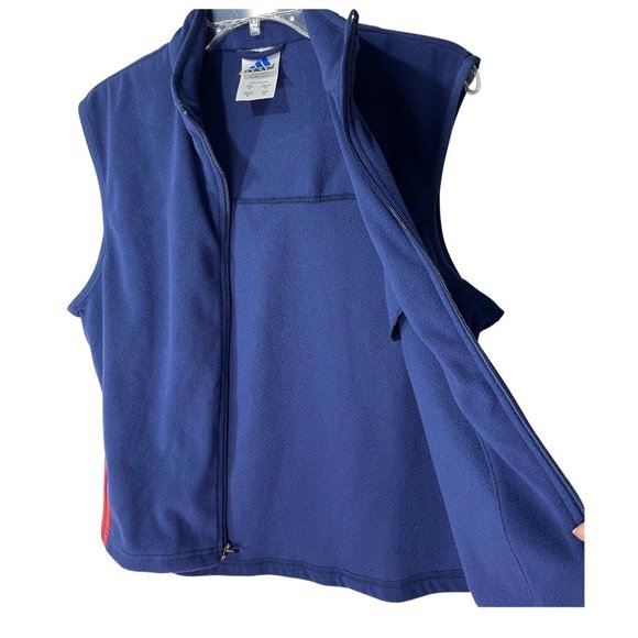 ADIDAS Women’s Fleece Vest Navy with Red Adidas Stripes Full Zip Size M - Picture 6 of 12